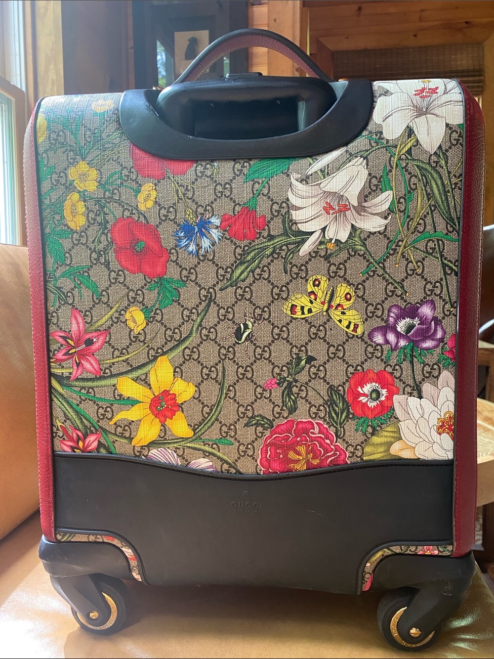 Gucci GG Supreme Flora Carry-On Trolley Suitcase Floral Beige Ebony Michele Era - Picture 4 of 16